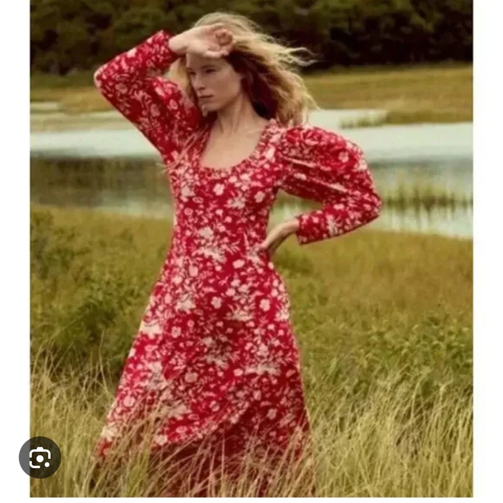 Beautiful red cotton floral Doen Clarence Dress